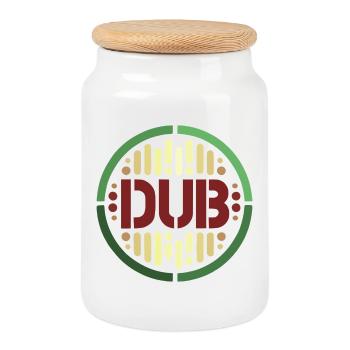 dub - Boîte à biscuits avec couvercle en bois - blanc - Devant