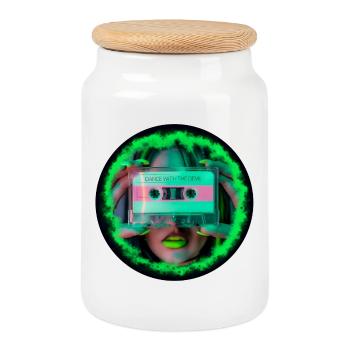 Dance with the Devil V2 - Cookie Jar with Wooden Lid - white - Front