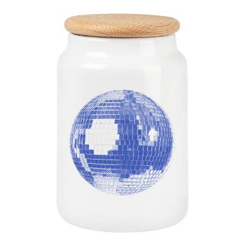 Disco Ball – Retro Party Vibes - Keksdose mit Holzdeckel - Weiß - Vorne