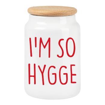JE SUIS TELLEMENT HYGGE - Boîte à biscuits avec couvercle en bois - blanc - Devant