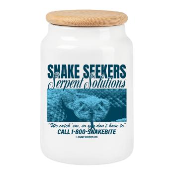 Chercheurs de serpents – Serpent Solutions - Boîte à biscuits avec couvercle en bois - blanc - Devant