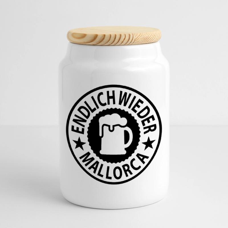Finally Mallorca beer again Cookie Jar with Wooden Lid