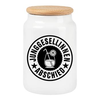 Junggesellinnen Abschied Cocktail - Keksdose mit Holzdeckel - Weiß - Vorne