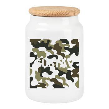Gustav Name Hoodie Männer gute Qualität camouflage - Keksdose mit Holzdeckel - Weiß - Vorne
