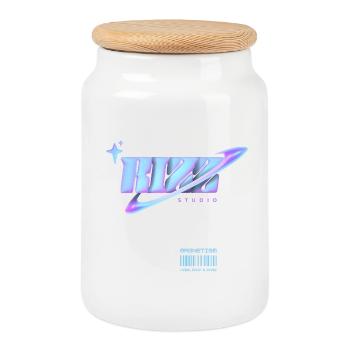 Rizz Studio Galaxy Look - Boîte à biscuits avec couvercle en bois - blanc - Devant