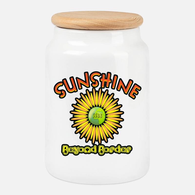 Sunshine Beyond Borders T-Shirt-Design - Keksdose mit Holzdeckel - Weiß