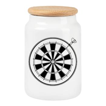 Dessin de fléchettes - Boîte à biscuits avec couvercle en bois - blanc - Devant