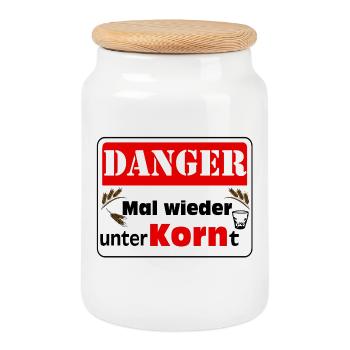 Grain , Party , Grain of Wheat , Grain of Grain - Cookie Jar with Wooden Lid - white - Front