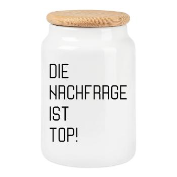 ANGEBOT NACHFRAGE - Keksdose mit Holzdeckel - Weiß - Vorne