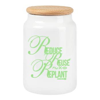 Réduire Réutiliser Replanter Déclaration - Boîte à biscuits avec couvercle en bois - blanc - Devant