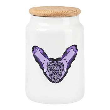 Delicious Grapes - Cookie Jar with Wooden Lid - white - Front