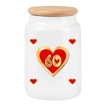 60th birthday sixty years old - Cookie Jar with Wooden Lid - white - Front