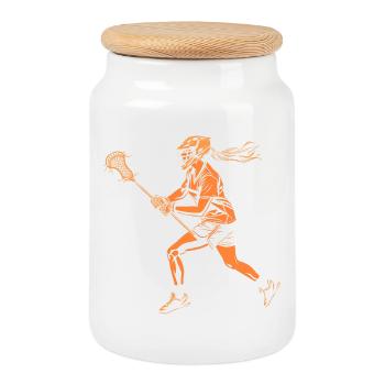 Joueur de crosse des années 90 - Boîte à biscuits avec couvercle en bois - blanc - Devant