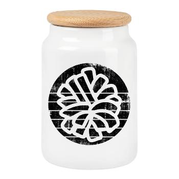 Croquis de pompons de pom-pom girl - Boîte à biscuits avec couvercle en bois - blanc - Devant