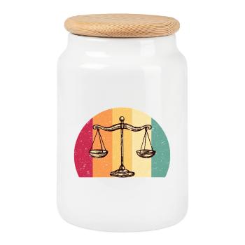 Avocat Avocat Jura Balance de Justice Vintage - Boîte à biscuits avec couvercle en bois - blanc - Devant