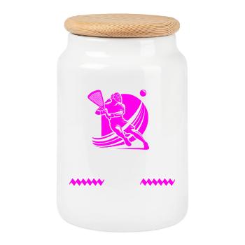 Jai Alai est vivant - Boîte à biscuits avec couvercle en bois - blanc - Devant