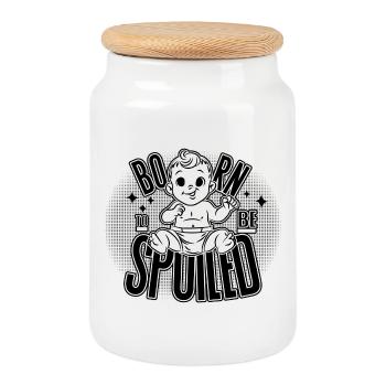 Geboren für Luxus & Liebe! - Keksdose mit Holzdeckel - Weiß - Vorne