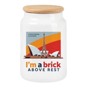 I m a brick above rest - Boîte à biscuits avec couvercle en bois - blanc - Devant
