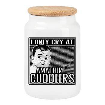 I Only Cry at Amateur Cuddlers - Keksdose mit Holzdeckel - Weiß - Vorne