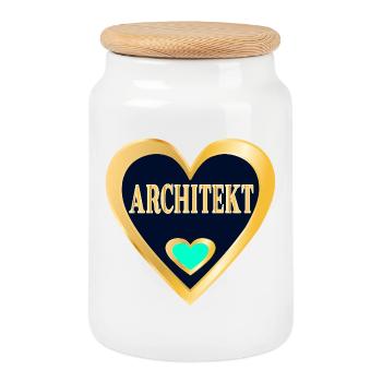 ARCHITEKTUR BERUF STUDIUM ARCHITEKT - Keksdose mit Holzdeckel - Weiß - Vorne