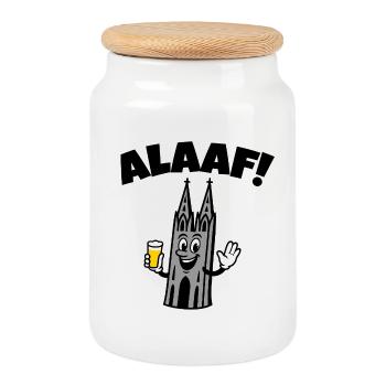 Alaaf Kolner Dom - Keksdose mit Holzdeckel - Weiß - Vorne