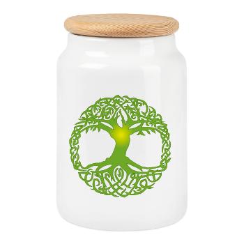 Abre celte - Boîte à biscuits avec couvercle en bois - blanc - Devant
