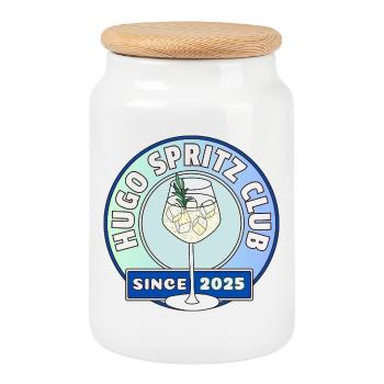 Lustiger Spritz Cocktail Club - Geschenk für die Freundin - Keksdose mit Holzdeckel - Weiß - Vorne