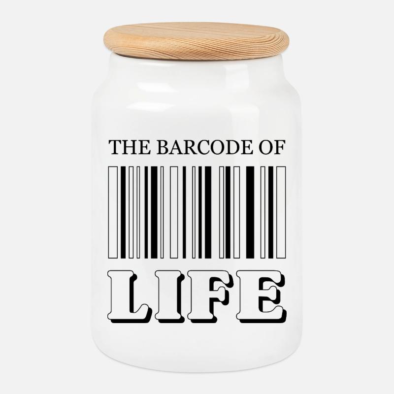 The Barcode of Life / Der Strichcode des Lebens - Keksdose mit Holzdeckel - Weiß