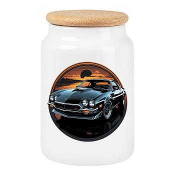 car_02 - Boîte à biscuits avec couvercle en bois - blanc - Devant