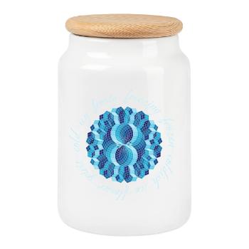 Icy Spirit patten - Cookie Jar with Wooden Lid - white - Front