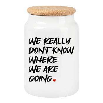 QUOTE MINDFULNESS PATH - Cookie Jar with Wooden Lid - white - Front