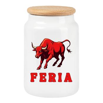 FERIA - Boîte à biscuits avec couvercle en bois - blanc - Devant
