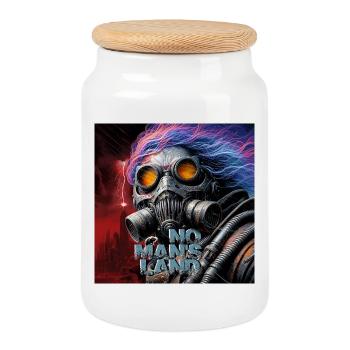 Mutant Cyberpunk - Boîte à biscuits avec couvercle en bois - blanc - Devant
