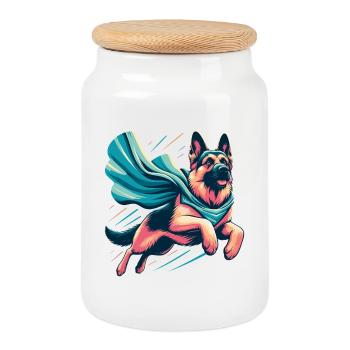 Super Hund Deutscher Schäferhund Geschenk - Keksdose mit Holzdeckel - Weiß - Vorne