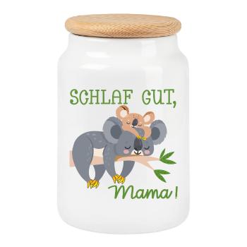 SCHLAFLOSE MAMA MUTTERTAG BABY KOALA - Keksdose mit Holzdeckel - Weiß - Vorne
