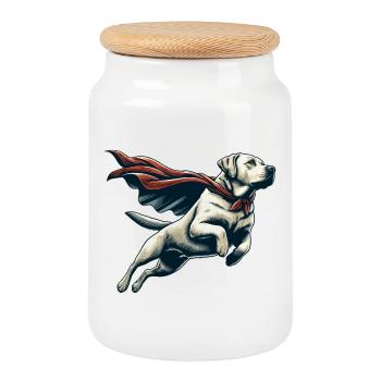 Super Hund Labrador Retriever Labi Labbi Geschenk - Keksdose mit Holzdeckel - Weiß - Vorne