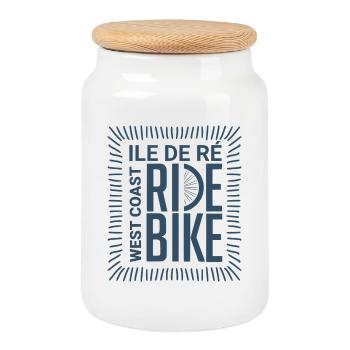 Cycling West Coast Ile de Ré - Cookie Jar with Wooden Lid - white - Front