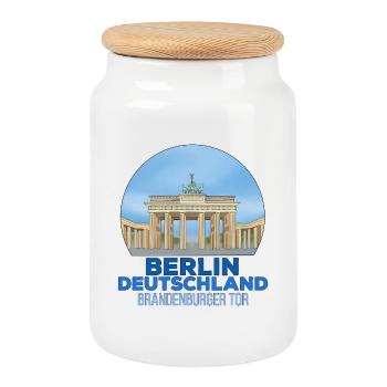 Brandenburg Land Berlin - Keksdose mit Holzdeckel - Weiß - Vorne