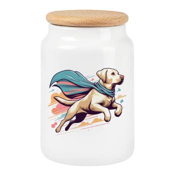 Super Hund Labrador Retriever Labi Labbi Geschenk - Keksdose mit Holzdeckel - Weiß - Vorne