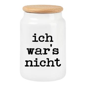 UNSCHULDIG LUSTIGE SPRÜCHE UNSCHULD - Keksdose mit Holzdeckel - Weiß - Vorne