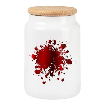 BLOOD STAINS COSTUME BLOOD - Cookie Jar with Wooden Lid - white - Front