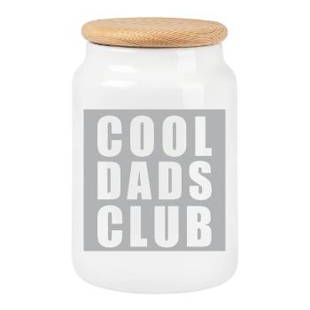 Cool Dads Club – Lifetime Membership - Cookie Jar with Wooden Lid - white - Front