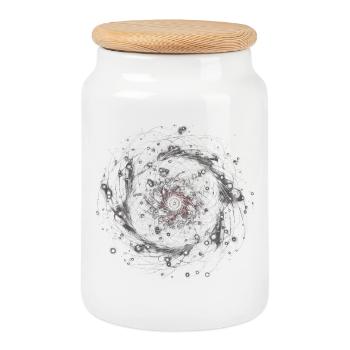 Mandala de la galaxie - Boîte à biscuits avec couvercle en bois - blanc - Devant