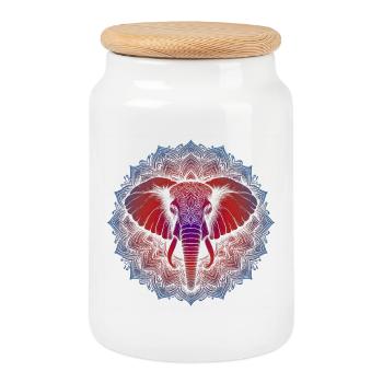 Trifecta Vertus Mandala - Boîte à biscuits avec couvercle en bois - blanc - Devant