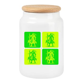 Knight of Justice - Cookie Jar with Wooden Lid - white - Front