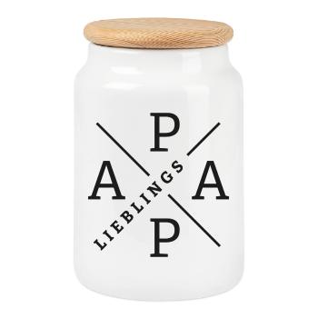 Favorite DAD - Cookie Jar with Wooden Lid - white - Front