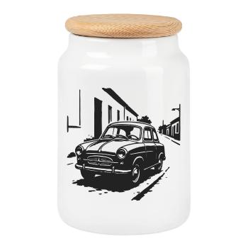 Goggo Love - Boîte à biscuits avec couvercle en bois - blanc - Devant