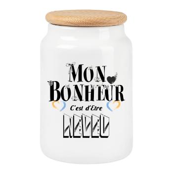 Mon Bonheur C'est d'Etre Neveu - Boîte à biscuits avec couvercle en bois - blanc - Devant