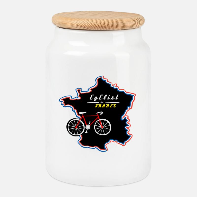 Le Tour - Keksdose mit Holzdeckel - Weiß