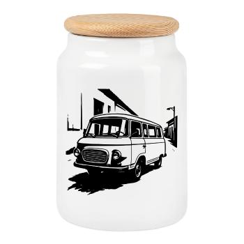 Transport-Kult Ostklassiker - Keksdose mit Holzdeckel - Weiß - Vorne